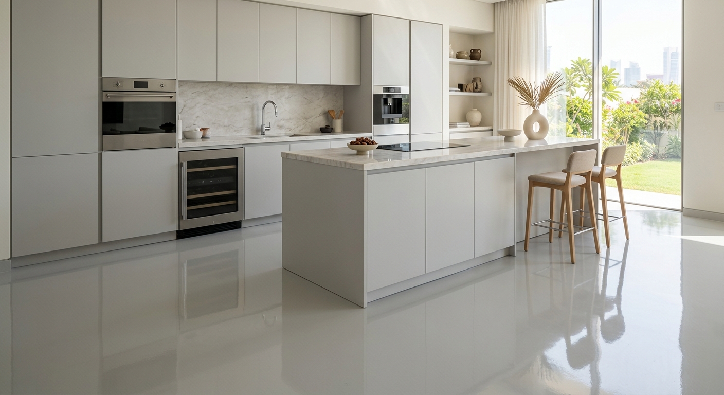 Epoxy kitchen floor installation