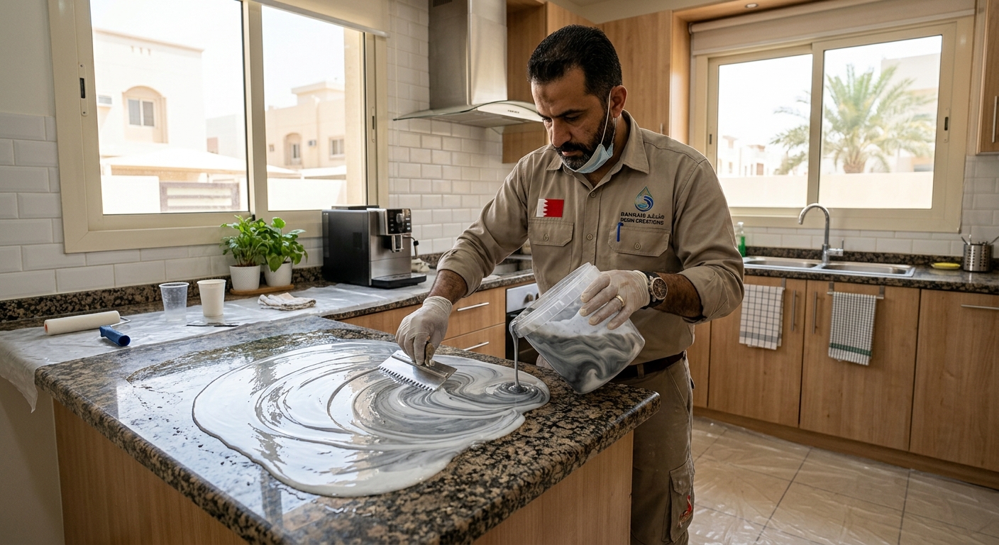 Resurfacing old kitchen countertops with epoxy