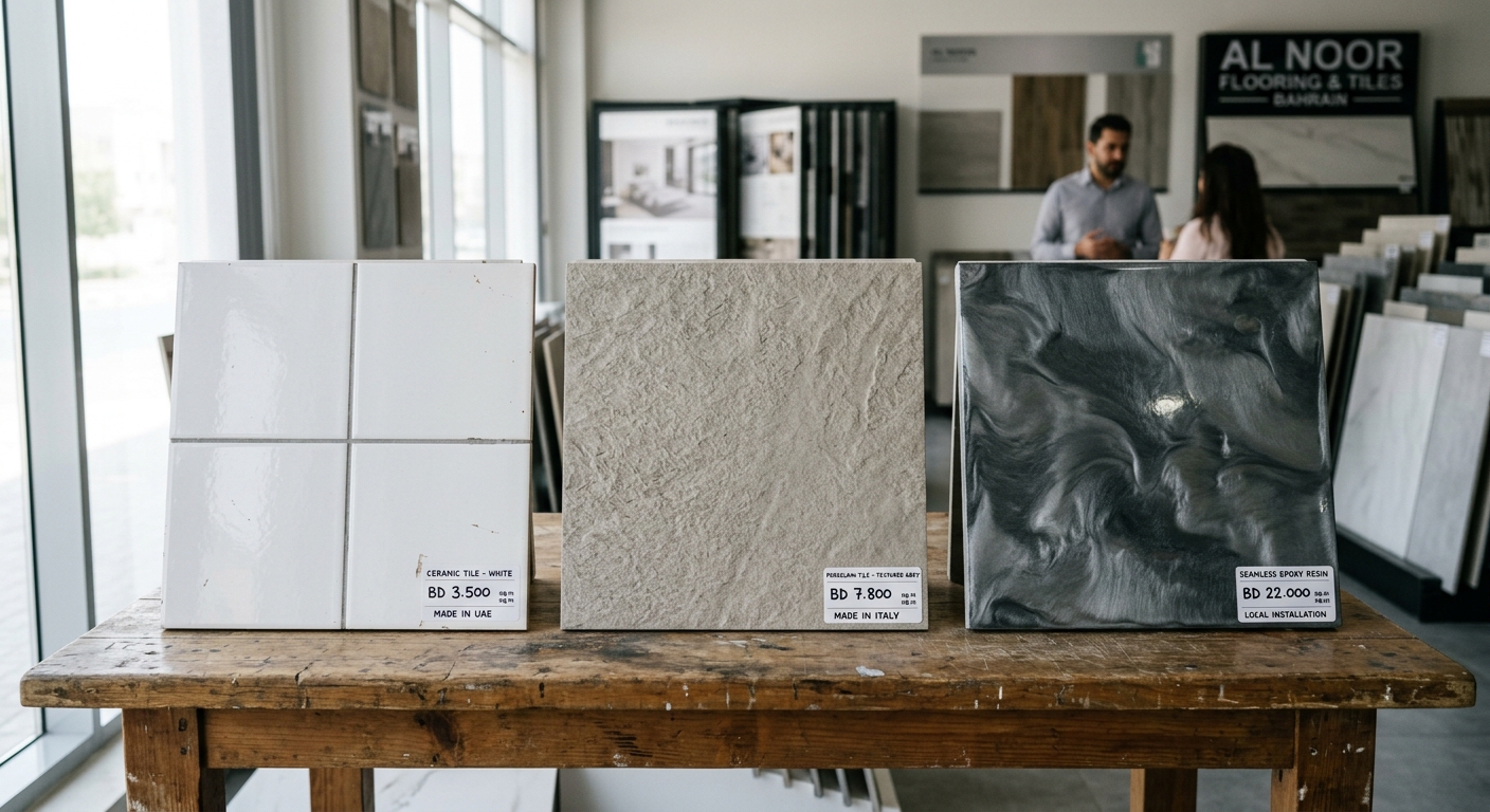 Different grades of kitchen floor tiles