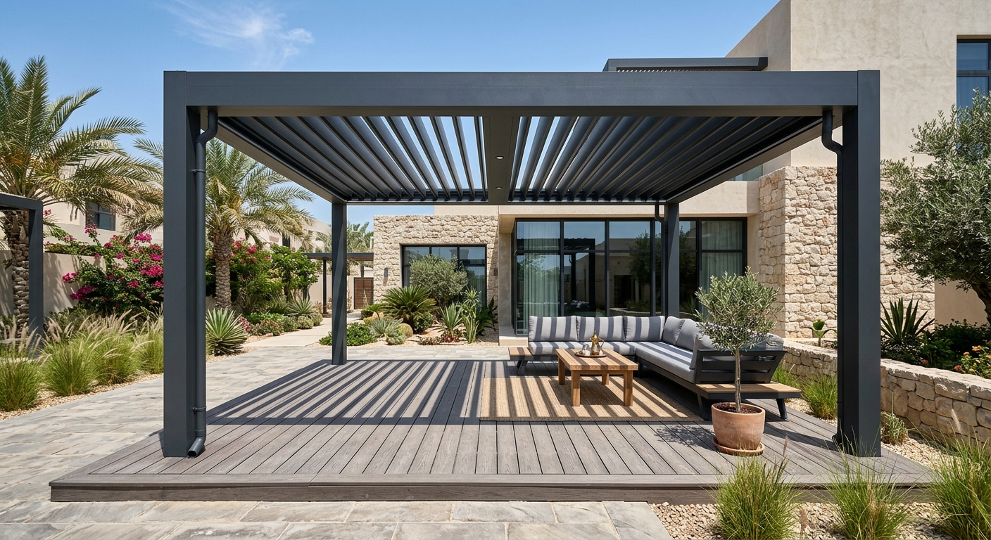 modern garden architecture design with pergola