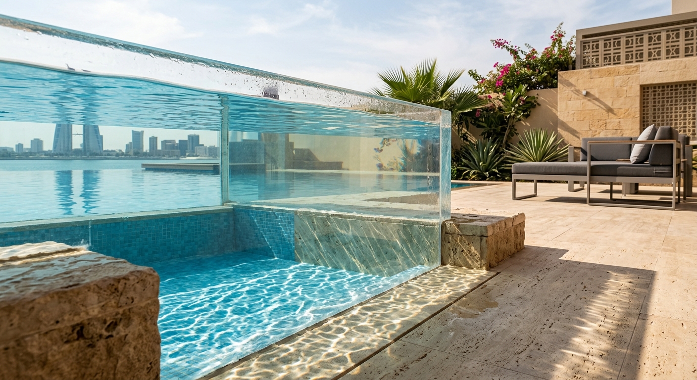 acrylic glass pool wall