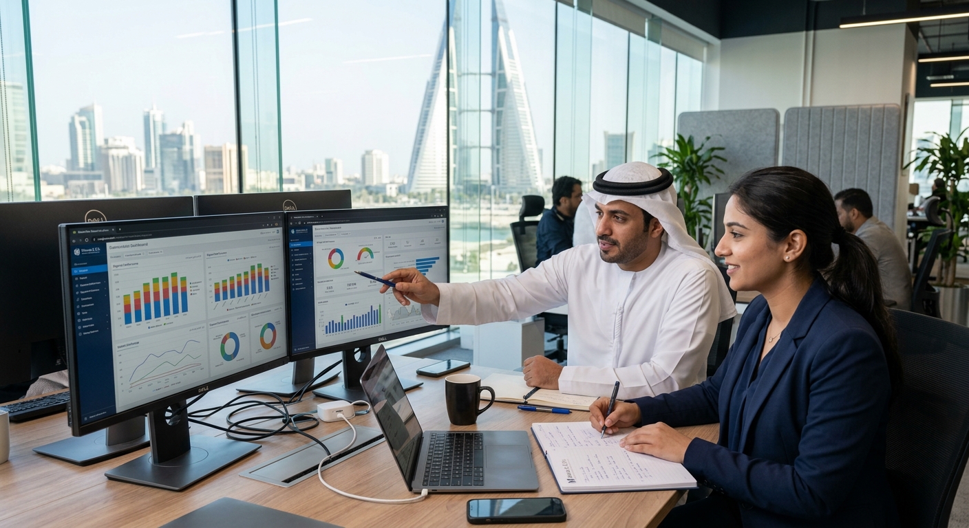 sales team reviewing data on screens sales team reviewing data on screens